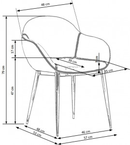 Scaun K304 piele ecologica gri maro - Img 3