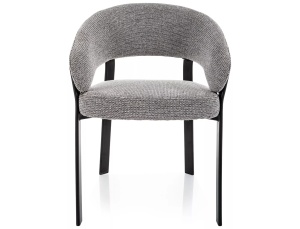 Scaun lemn tapitat Nagoja 254 gri/negru mat - H80 cm - Img 2