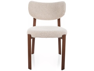 Scaun lemn tapitat Rin D bej deschis/nuc - H79 cm - Img 2