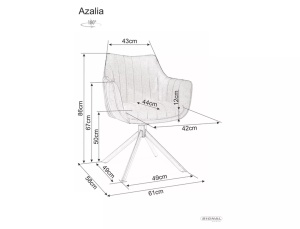 Scaun rotativ Azalia gri inchis/negru Brego18 - Img 3