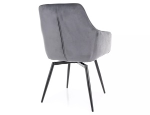 Scaun rotativ Servio velvet gri/negru Blu14 - Img 3