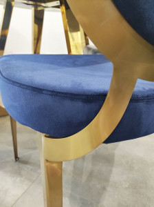 Scaun tapitat Cassari bleumarin/gold – H89 cm - Img 4