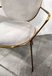 Scaun tapitat Etienne gri/gold – H95 cm - Img 3