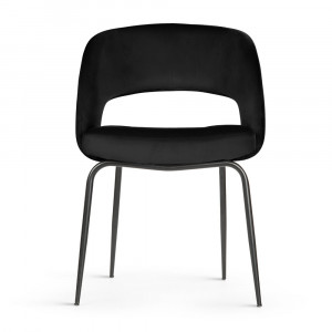 Scaun tapitat Lizbona negru/negru – H79 cm - Img 5