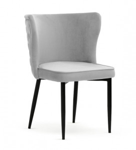 Scaun tapitat Modena gri picioare negre - H86 cm