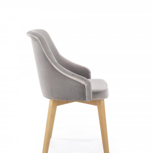 Scaun Toledo 2 velvet gri/stejar miere Solo 265 - Img 3