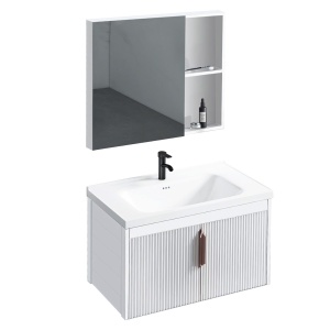Set mobilier de baie cu lavoar Astor 60cm White - Img 5