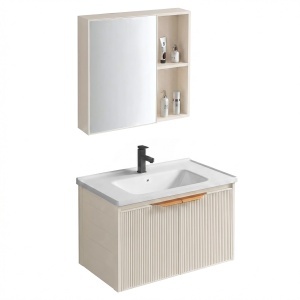 Set mobilier de baie cu lavoar Mario 60cm Beige - Img 2