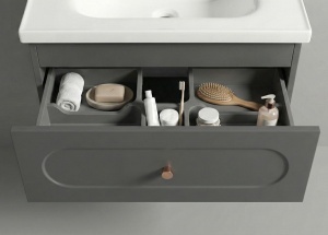 Set mobilier de baie cu lavoar River 60cm Grey - Img 5