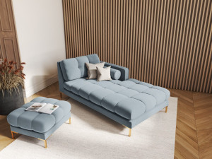 Taburet tapitat Bali velvet/picioare gold – L60 x l60 x h41 - Img 3