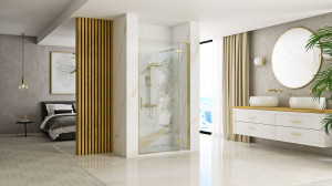 Ușă de duș Rea Hugo 80 Gold Brush + profil - Img 2