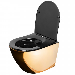 Vas wc suspendabil Carlo Mini Flat auriu/negru - Img 3