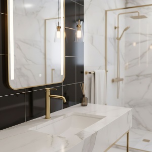Baterie pentru baie Rea Foster Brush Gold High - Img 6