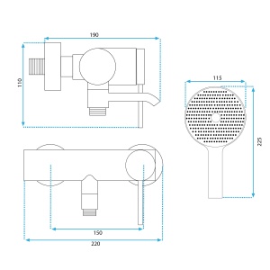 Baterie pentru cadă REA Clif Brush Nickel - Img 6