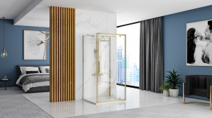 Cabina de dus De colt Rapid Swing Brush Gold - Img 2
