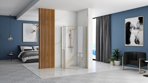 Cabina de dus DIAMOND 90x90 cm BRUSH GOLD - Img 3
