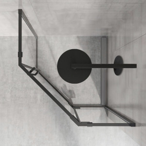 Cabina de dus DIAMOND BLACK MAT 80x80 cm - Img 4