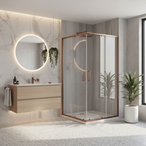 Cabina de dus Rea City 80x100 Brush Copper