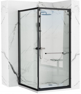 Cabina dus Space negru – 80×100 cm