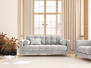 Canapea Bali 2 locuri velvet/picioare gold – L152 x l92 x h75 - Img 3