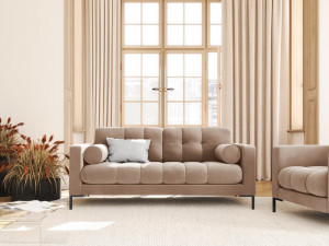 Canapea Bali 2 locuri velvet/picioare negre – L152 x l92 x h75 - Img 3