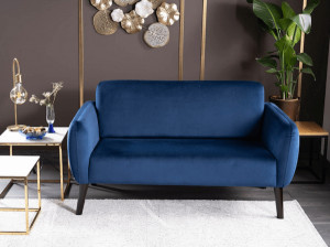 Canapea fixa Elsa velvet bleumarin Blu86/wenge - Img 6