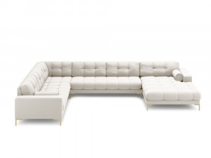 Coltar 7 locuri Bali U tapitat/picioare gold – L327 x l256 x h75 - Img 9