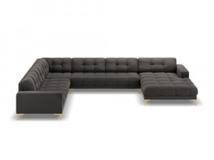 Coltar 7 locuri Bali U velvet/picioare gold – L327 x l256 x h75 - Img 14