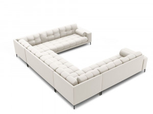 Coltar 9 locuri Bali tapitat/picioare negre – L327 x l256 x h75 - Img 3
