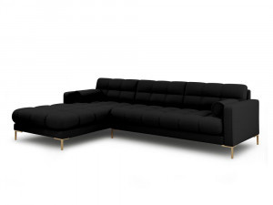 Coltar tapitat Bali 5 locuri picioare gold – L293 x l185 x h75 - Img 11