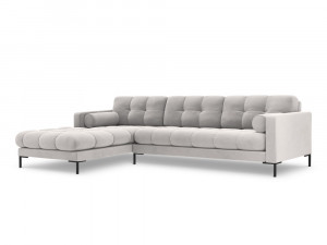 Coltar tapitat Bali 5 locuri velvet/picioare negre – L293 x l185 x h75 - Img 9