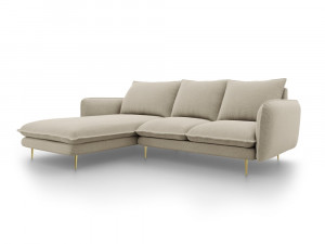 Coltar tapitat Vienna 5 locuri picioare gold – L255 x l170 x h95 - Img 4