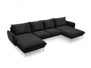 Coltar tapitat Vienna 6 locuri velvet/picioare gold – L350 x l170 x h95 - Img 8