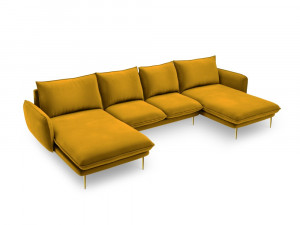 Coltar tapitat Vienna 6 locuri velvet/picioare gold – L350 x l170 x h95 - Img 13