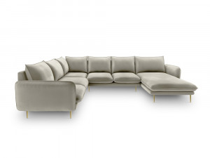 Coltar tapitat Vienna 7 locuri velvet/picioare gold – L330 x l235 x h95 - Img 3