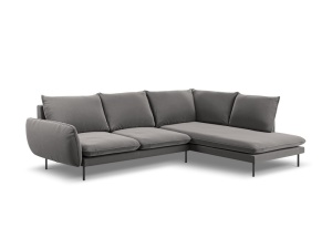 Coltar Vienna 6 locuri velvet picioare negre L275 cm - Img 10