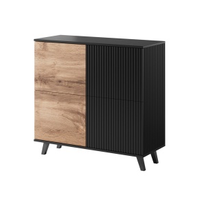 Comoda Random KM2 stejar wotan/negru - L100 x A40 x h95 cm - Img 7
