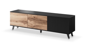Comoda TV Random RTV2 stejar wotan/negru - L180 x A40 x h52 cm - Img 10