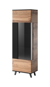 Corp depozitare Random W1 stejar wotan/negru - L60 x A40 x h182 cm - Img 15