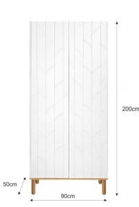 Dulap Toteme botanic alb/stejar H200 cm - Img 6