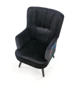 Fotoliu Pagoni velvet negru - H95 cm - Img 13
