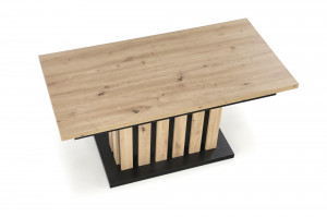 Masa de cafea Baretti extensibila stejar artizan/negru L130-170 cm - Img 2
