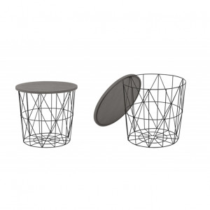 Masa de cafea Mariffa negru-gri - d 42 x h 41 cm - Img 1