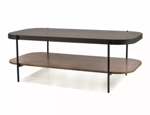 Masa de cafea Prima A chihlimbar transparent/nuc L120 cm - Img 1