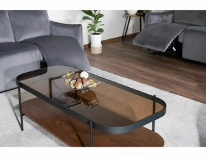 Masa de cafea Prima A chihlimbar transparent/nuc L120 cm - Img 11