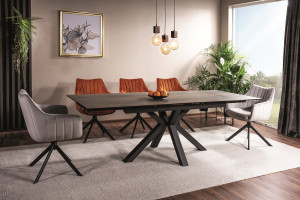 Masa extensibila Columbus Ceramic maro LEGNO/negru L160-240 cm - Img 8