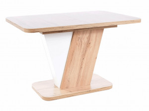 Masa extensibila Crocus Alb/Stejar – L120-160 cm - Img 1