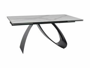 Masa extensibila Diuna Ceramic Statuario Venato alb/negru mat L160-240xl90 cm - Img 2