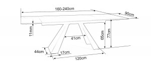 Masa extensibila Salvadore Ceramic SAHARA NOIR negru/negru mat L160-240 cm - Img 11