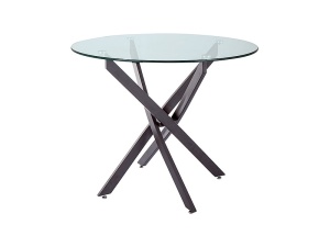 Masa rotunda Agis transparent/negru mat ø90/h72 cm - Img 1